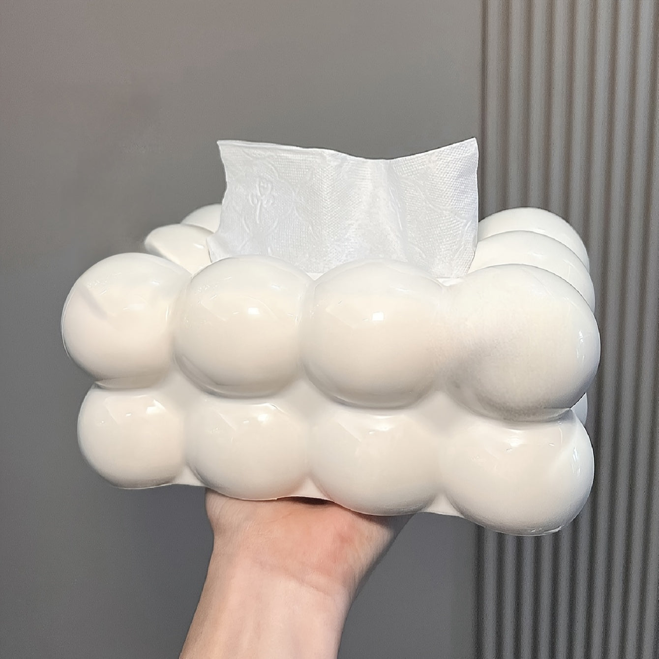 1pc Light Luxury Tissue Box, Living Room Premium Household Tissue Box, Bubble Shape Plastic Draw Paper Box, Napkin Paper Box, Home Supplies 7.87"*5.51"*3.54"