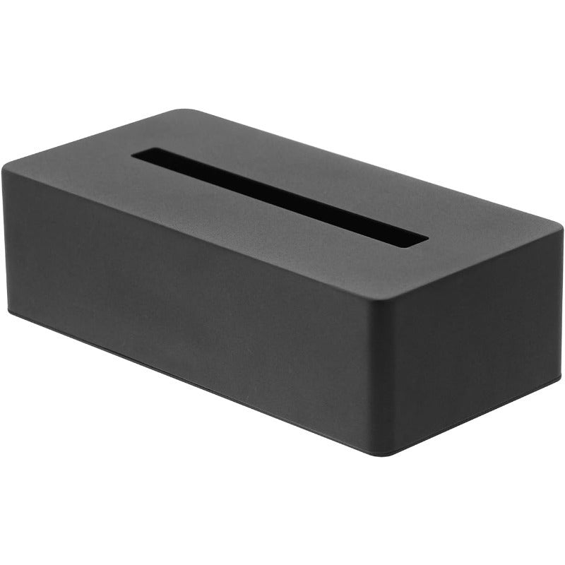 1pc Modern Rectangular Tissue Box Holder - Heavy-Duty Powder-Coated Steel Storage Cabinet with Open-Top Lid, Space-Saving Design for Kitchen, Bathroom, Bedroom - Black/White Options Available, Fits Tissues & Small Spaces (Compatible with Tower Collection)